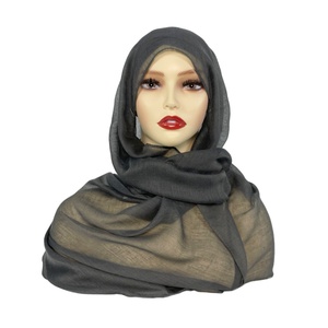 Bufandas de poliéster 100% nueva moda islámica personalizada para mujer, chal de algodón liso Khimar <span class=keywords><strong>Hijab</strong></span>, turbantes transpirables para mujer - Product Image 5