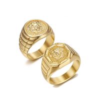 Nouvelle tendance hip-hop, bagues de montre en acier inoxydable plaqué or, beauté grecque, pour homme