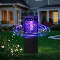 Lampe anti-moustiques LED d'extérieur - Haute puissance, choc électrique, étanche, alimentée par énergie solaire, répulsif anti-moustiques et insectes