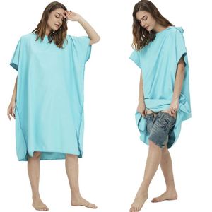Poncho de plage à capuche pour adultes, super absorbant, pour le surf, serviette de change pour combinaison de plongée avec capuche, vente en gros OEM - Product Image 2