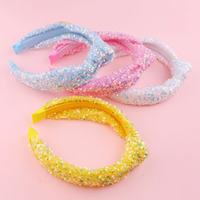 Serre-têtes torsadés scintillants YT avec sequins, bandeaux en tissu duveteux à paillettes, accessoires capillaires colorés pour fêtes pour femmes et filles