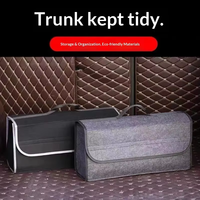 Sac de rangement portable moderne en feutre polyester pour coffre de voiture avec organisateur de dossier de siège en maille Oxford, boîte de rangement pliable pour voyage arrière