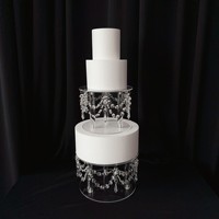 Support à gâteau à étages en acrylique cristal, nouveau modèle, 15,2 cm, style mariage, pour fête d'anniversaire, décoration de table de desserts, pièce de présentation, le plus vendu