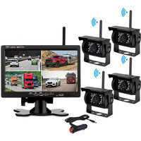 Moniteur quadruple avec caméra de recul numérique sans fil, capteur CCD/AHD, étanche IP68 pour caravane, bus, remorque, camping-car