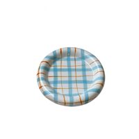 Klobiger Keramik-Dessertteller im Pastell-Karo-Design, Hochwertig für Nachmittagstee, Kuchen, Snacks, Zuhause