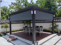 Pergola électrique réglable en alliage d'aluminium de haute qualité pour l'extérieur, design écologique sur le thème de la nature, garantie de 7 ans