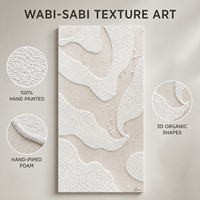 Peinture à l'huile en relief 3D abstraite 100% faite à la main, encadrée, style Wabi-sabi, art mural sur toile pour la décoration d'hôtel, de bureau et de maison, directement de l'usine