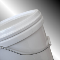Seau rond en plastique de 20 L avec poignée et couvercle en PP blanc, seau étanche pour peinture, colle, produits chimiques, conteneur en plastique