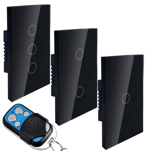 1/2/<span class=keywords><strong>3</strong></span>/4 <span class=keywords><strong>Gang</strong></span> para Tuya Interruptor de Parede Inteligente Toque Compatível Alexa Controlado 10A Único Zero Vivo Universal US RF433 Wifi Interruptor - Product Image 1