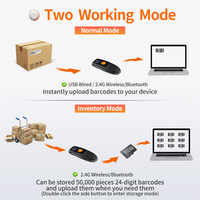 Lecteur de codes-barres 2D portable GTCODESTAR, lecteur de codes QR sans fil, lecteur de codes-barres USB, mini lecteur de codes-barres pour l'inventaire
