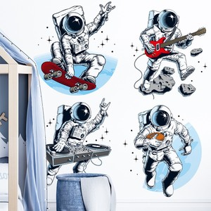 Papier peint mural PVC écologique et imperméable pour <span class=keywords><strong>chambre</strong></span> de garçon, décoration murale créative DIY, thème espace, planètes et astronautes - Product Image 6