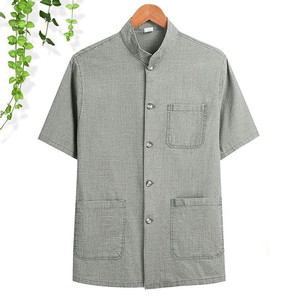 Leinen-Herrenhemd mit kurzen Ärmeln, dünn, für Männer mittleren Alters und ältere Herren, Sommer, halbe Ärmel, Sommer - Product Image 4