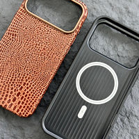 Étui de protection antichoc en cuir véritable de luxe JOYPORODO L194 pour iPhone 17 Pro Max, motif crocodile, étui magnétique professionnel