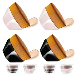 Flat Top Kabuki Brush Synthetic Hair Silicone <b>Foundation</b> Brush for Liquid Cream - Product Image 1