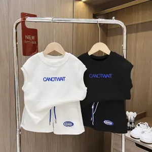 2024boys' mặc bé trai Tank Set quần áo mùa hè trẻ em bé trai Tracksuit vừa và lớn trẻ em Quần Short trẻ em quần áo Set