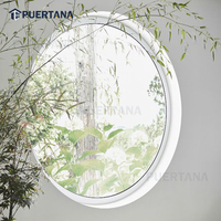 Ventana Circular de aluminio, ventana redonda fija con imagen