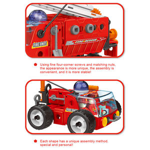 Ensemble de construction de camion de pompiers 7-en-1 DIY de 59 pièces pour l'apprentissage STEM et la créativité des enfants, jouet pour développer les capacités pratiques - Product Image 3
