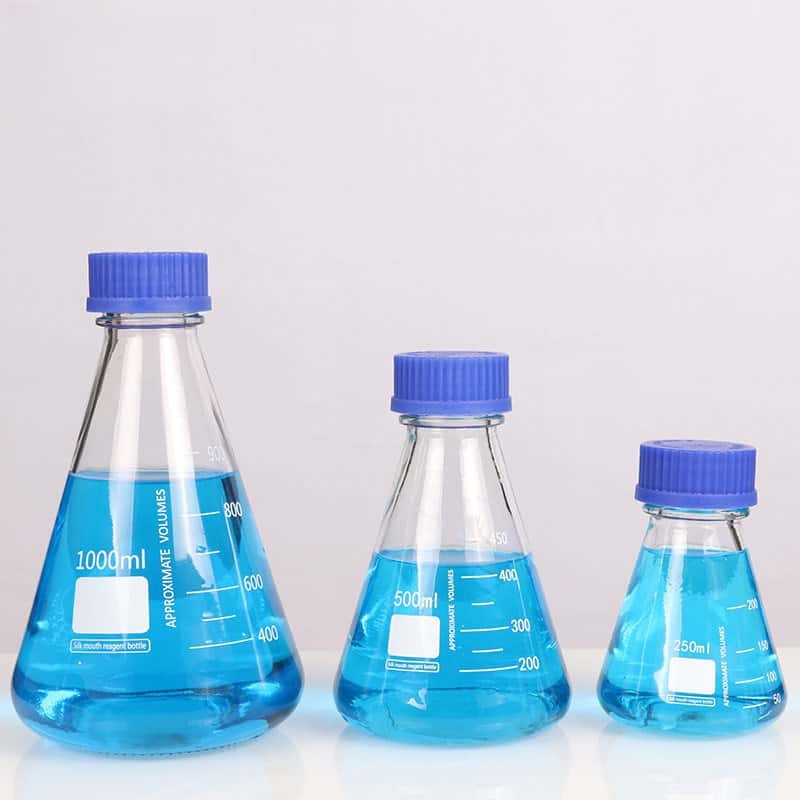 Blue Screw Cap Transparent Glass Reagent