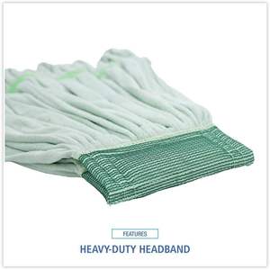 Boardwalk BWKMWTMG Medium Green Microfiber Looped-End Wet <b>Mop</b> Head Commercial <b>Cleaners</b> - Product Image 6