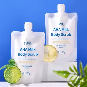 Twg Private Label Aha Body Scrubs Exfoliërende Scrub Hydraterende Fruitzuur Melk Aha Whitening Body Scrub