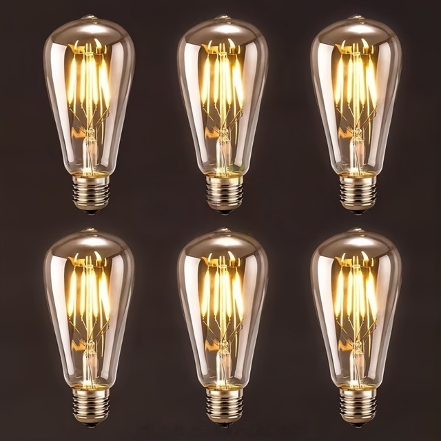 DC 3V 12V 24V Filament Edison Led Bulb ST64 E27 B22 E26 Vintage Lamp Glass 80 Hotel Bulb Lights 360 Degree LED Filament Bulbs