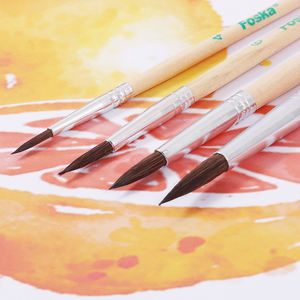 Ensemble de pinceaux Foska à poils de crin de cheval à forte absorption, pointe ronde, avec 4 tailles différentes, pinceau de détail - Product Image 4