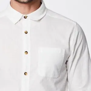 Camisa natural de manga longa para homem, camisa 100% ecológica de cânhamo para homens, camisa de manga curta com botões, camisa social de alta qualidade