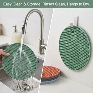 New Set of Lightweight <b>Silicone</b> Trivet Mats & <b>Pads</b> Easy-to-Wash Heat-Resistant Chinese Design for Home Countertops Faucet Tables - Product Image 2