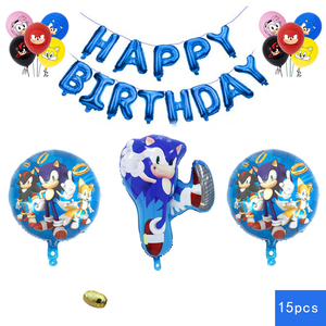 Sonic <span class=keywords><strong>el</strong></span> Hedgehog globos de papel de aluminio niños superhéroe juego de Sega Fans Anime tema Fiesta <span class=keywords><strong>Feliz</strong></span> cumpleaños decoración - Product Image 2