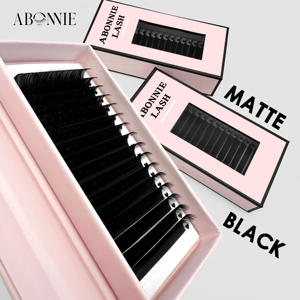 Plateaux de <span class=keywords><strong>cils</strong></span> doux et moelleux en cachemire noir mat, extensions de <span class=keywords><strong>cils</strong></span> volume en gros, noir mat intense - Product Image 2