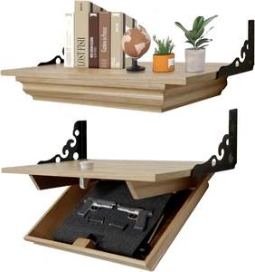 Estante Flotante <span class=keywords><strong>con</strong></span> Compartimento Secreto de Madera Maciza, Caja de Seguridad Oculta, Gabinete de Almacenamiento Montado en la Pared, Cajón Oculto - Product Image 1