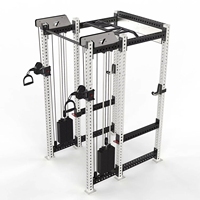 Máquina de gimnasio multifuncional al por mayor: Máquina Smith, equipo de fitness para dominadas y remo bajo, soporte para sentadillas con cables