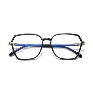 Montures de lunettes rétro Tr90, forme géométrique, monture intégrale, anti-lumière bleue, verres plats pour hommes, utilisation sur ordinateur - Product Image 5