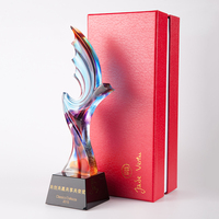 Trophée en cristal K9 aile de faucon Jadevertu en forme d'aigle, en pâte de verre, avec gravure personnalisée, récompense de reconnaissance, style sportif, coffret cadeau