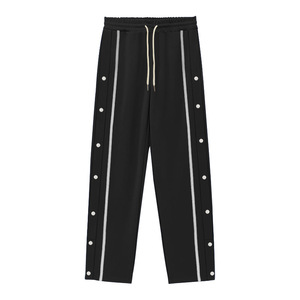 <span class=keywords><strong>Pantaloni</strong></span> Casual da Uomo a Gamba Dritta <span class=keywords><strong>con</strong></span> Strisce <span class=keywords><strong>Laterali</strong></span> e Bottoni a Pressione, <span class=keywords><strong>Pantaloni</strong></span> Larghi Streetwear <span class=keywords><strong>con</strong></span> Spacco sull'Orlo - Product Image 3