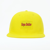 Casquette Snapback Broderie Tissu Jaune à la Mode pour Hommes et Femmes, Visière Plate, Style Hip Hop, Extérieur, Streetwear, Baseball