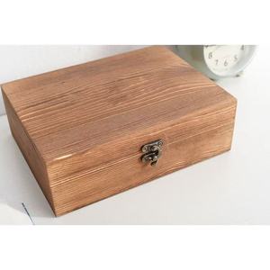 Wooden Square Storage <b>Box</b> 6 In High Flip Top <b>Lockable</b> Desktop Solid Wood Tea <b>Jewelry</b> <b>Box</b> - Product Image 3
