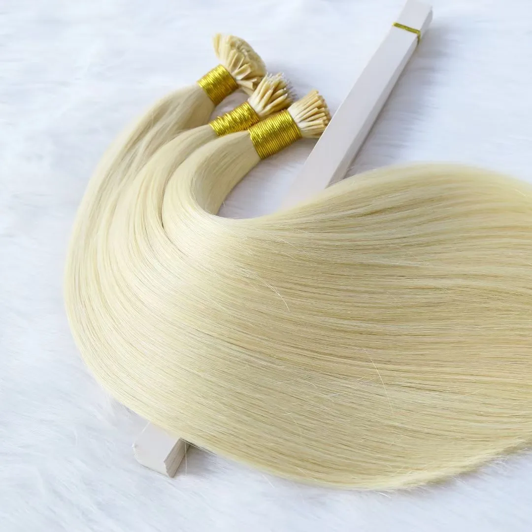 Extensão de cabelo, preço atacado 100% remy vietnamita i ponta de extensão do cabelo reto, nice color mcsara