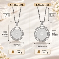 CSSHUOYU Pendentif Griffe Personnalisé avec Photo, Grand et Petit, en Argent et Or, Orné de Strass, pour Souvenir Précieux