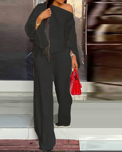 ชุดสูทสองชิ้นกางเกงขากว้างสำหรับผู้หญิงชุดลำลองแฟชั่นใหม่แบบปรับแต่งได้ - Product Image 4