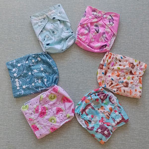 Pañal de tela al por mayor para bebé, <span class=keywords><strong>pañales</strong></span> de tela modernos lavables reutilizables para bebé, pañal de bolsillo ecológico estampado impermeable - Product Image 4