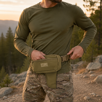 Sac banane tactique en nylon 600D multi-compartiments, sac utilitaire EDC avec boucle à dégagement rapide, logo personnalisé OEM, vente en gros