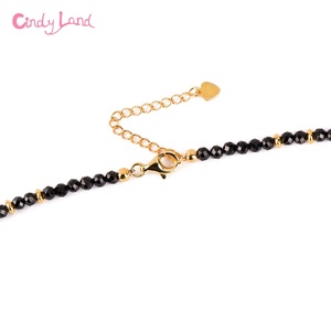 CL hecho a mano 40CM estilo clásico cristal facetado con cuentas 18K chapado en oro pulsera collar conjunto negro compromiso regalo fiestas - Product Image 4