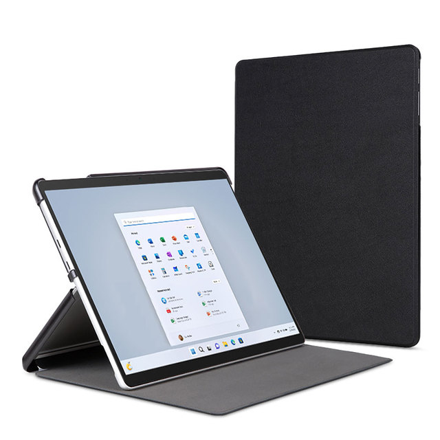 Pure Colour Tablet Case for Surface Pro 9 8 7 6 5 4 Go 3 2 With Hand Grip Strap Simple Business Leather Cover Pbk213 Laudtec Wholesale OEM/ODM/Private Label