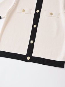 TAOP&ZA 2025 Nuova Collezione Primavera Donna, <span class=keywords><strong>Cardigan</strong></span> in Maglia Casual con Bottoni Dorati, Manica Corta e Collo Tondo 1822106 - Product Image 6