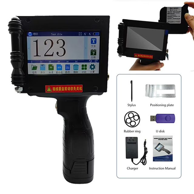 Wireless Date Coding Machine Handheld Inkjet Printer for Logo Serial Number Printing with Warranty