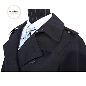 Primavera Oficina caqui clásico uniformes largos Turn-Down Collar diseño doble botonadura gabardina para mujeres damas - Product Image 3