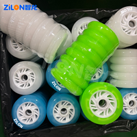 Roues de patins à roulettes LED clignotantes auto-alimentées sans batterie en PU transparent coloré 80mm 110mm 85A, Fabricant OEM en gros