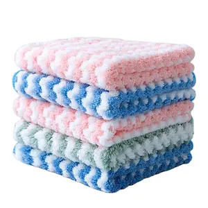批发便宜的超柔软儿童婴儿手巾小超细纤维珊瑚绒清洁毛巾