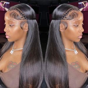 Perruque frontale en dentelle suisse HD sans colle, cheveux humains vierges brésiliens Remy, lisses et raides, en gros, pour femmes noires - Product Image 1